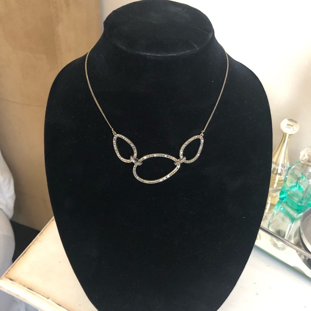 Black pave link necklace